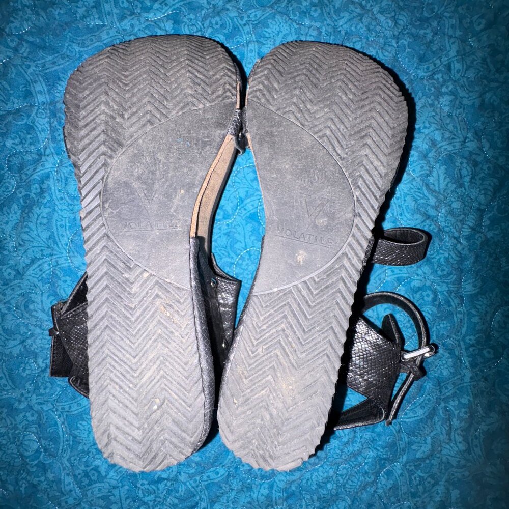 Volatile Wedge Black Silver Snake Python Buckle S… - image 6